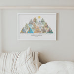white frame with twelve map sections