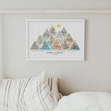 white frame with twelve map sections