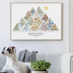custom frame with thirteen map sections