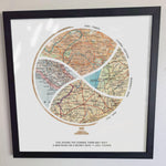 [Black Frame|16x16|4 Maps] Globe and stand relief design with inset maps.