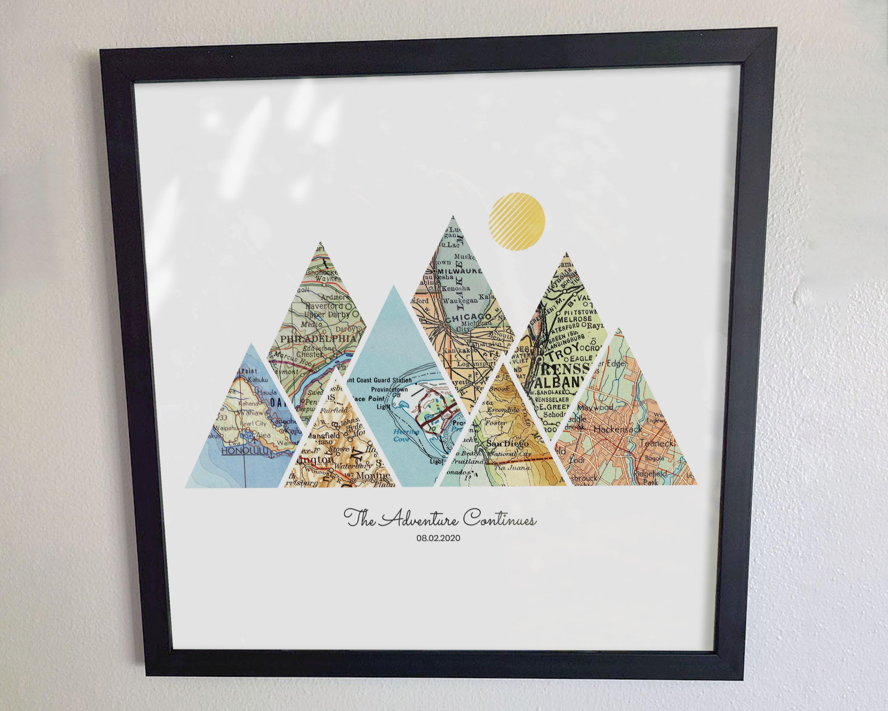 [Black Frame|16x16|8 Maps] Mountain shaped relief with insert maps.