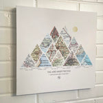 [Canvas Wrap|16x16|13 Maps] Mountain shaped relief with insert maps.