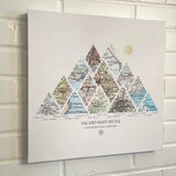 [Canvas Wrap|16x16|13 Maps] Mountain shaped relief with insert maps.
