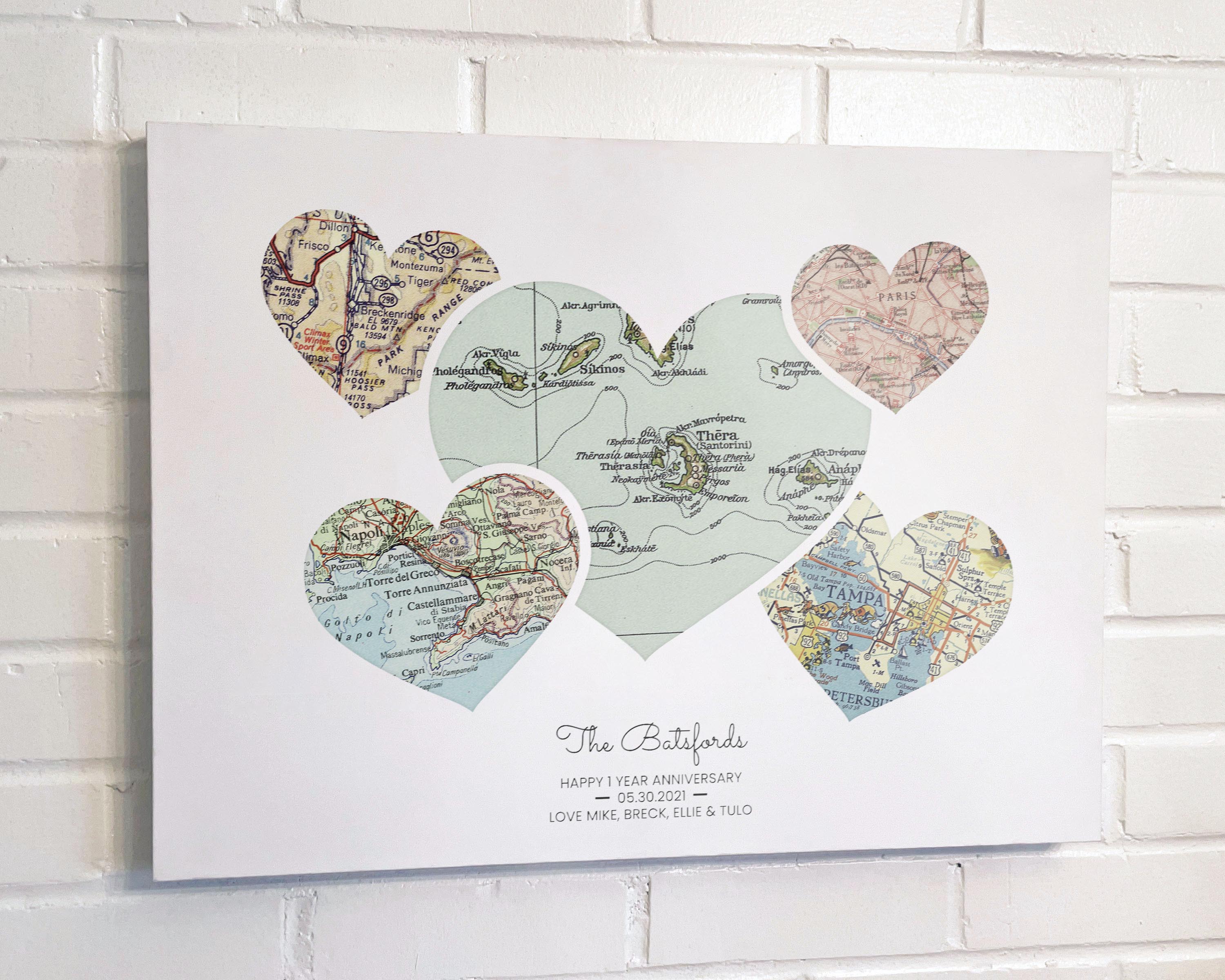 [Canvas Wrap|24x18|5 Maps|Overlap Style]
