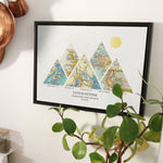 a five section personalized map