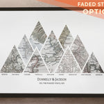 black frame with nine map sections