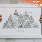 White frame with ten map sections